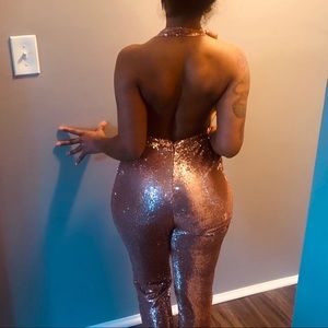 Shut it down Gold jump suit